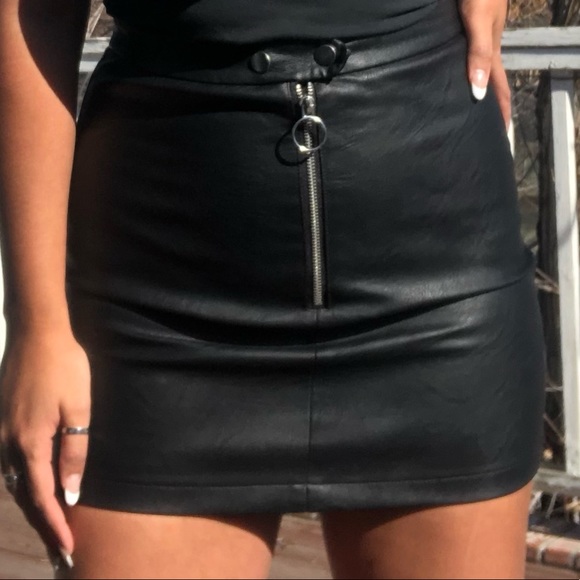 Topshop Dresses & Skirts - Black faux leather skirt